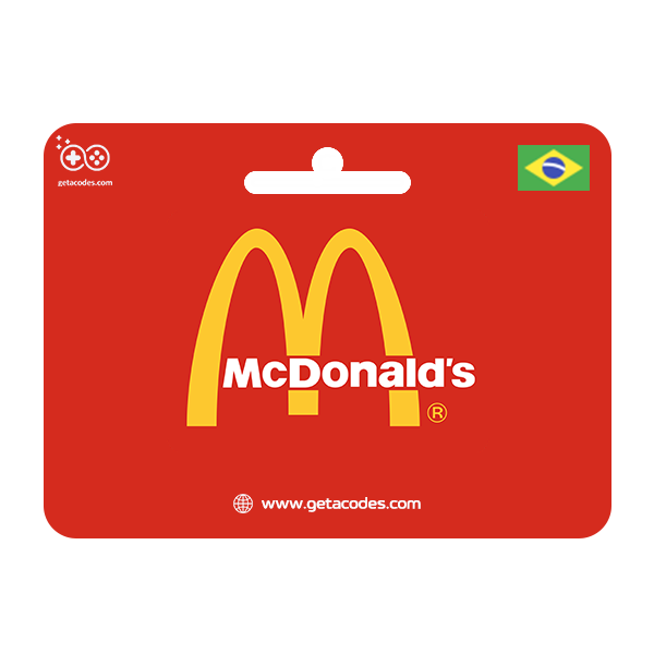 “McDonald’s Brazil gift card featuring the golden arches logo, valid for prepaid meals at McDonald’s restaurants across Brazil”