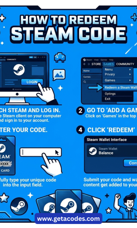 Redeem Steam code to add balance to your Steam Wallet safely